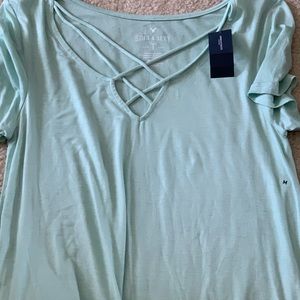 New American Eagle soft tee sz small . Light green
